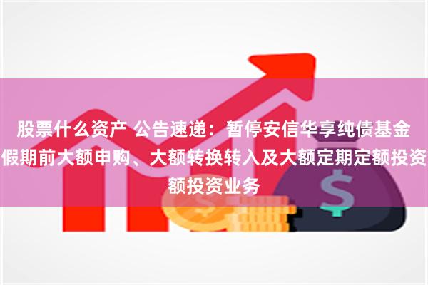 股票什么资产 公告速递：暂停安信华享纯债基金五一假期前大额申购、大额转换转入及大额定期定额投资业务