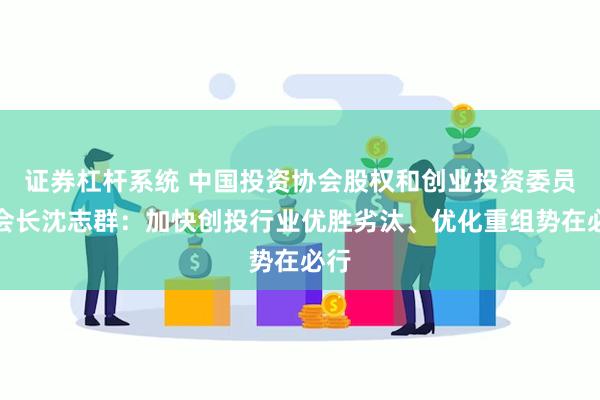证券杠杆系统 中国投资协会股权和创业投资委员会会长沈志群：加快创投行业优胜劣汰、优化重组势在必行