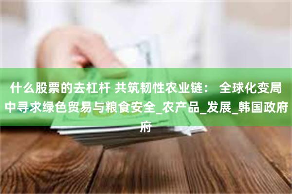 什么股票的去杠杆 共筑韧性农业链： 全球化变局中寻求绿色贸易与粮食安全_农产品_发展_韩国政府